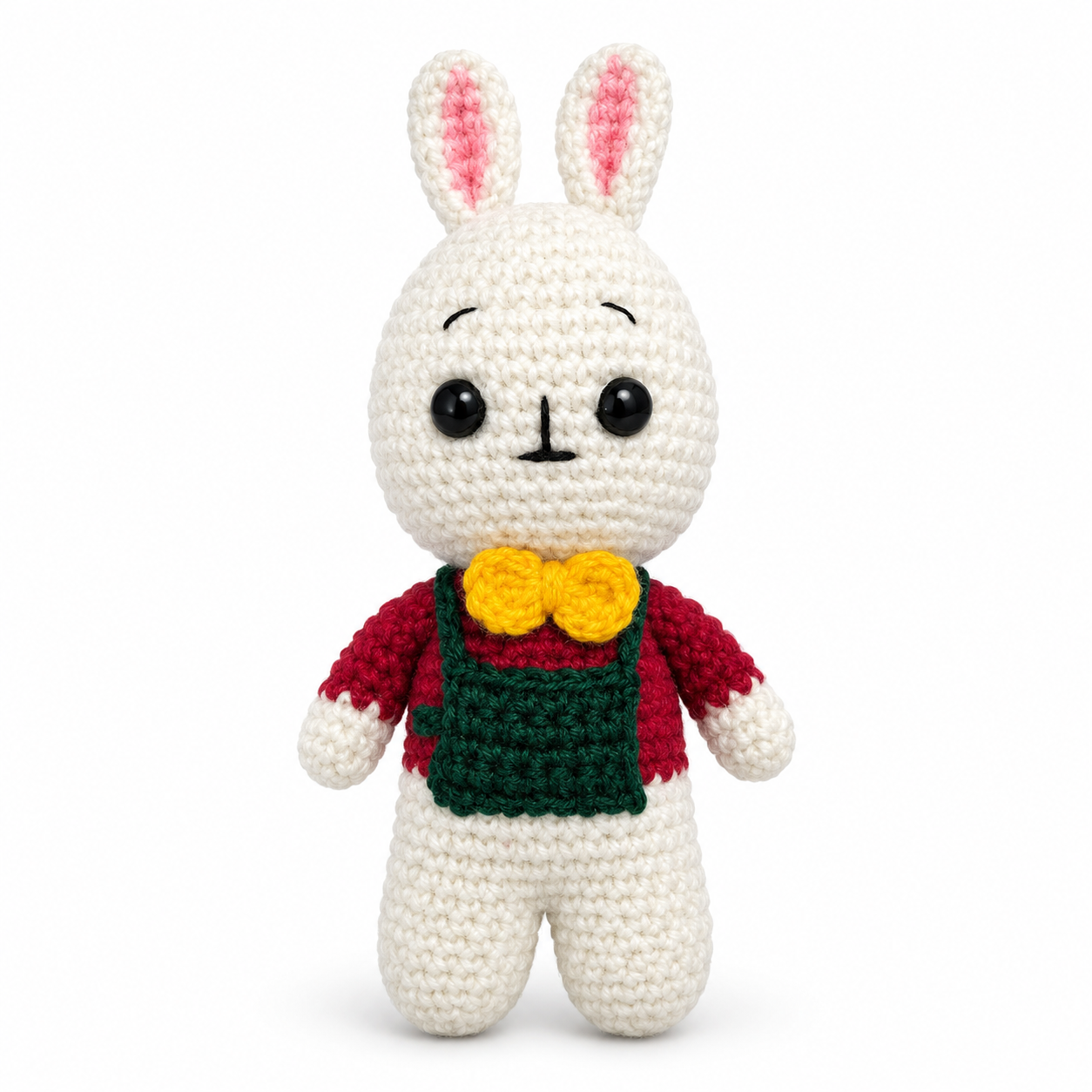Crocheted Bunny in Overalls and Bow Tie.png